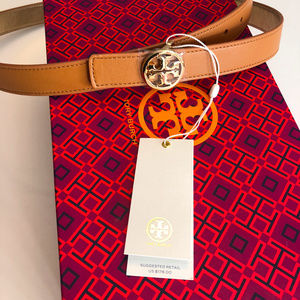Tory Burch Beige/Gold Reversible (Large) Belt